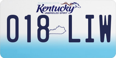 KY license plate 018LIW