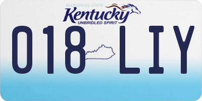 KY license plate 018LIY