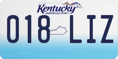 KY license plate 018LIZ