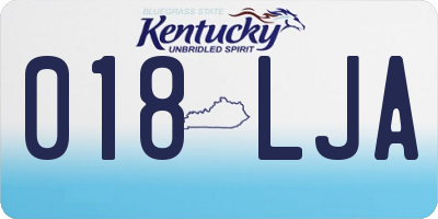 KY license plate 018LJA