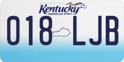 KY license plate 018LJB