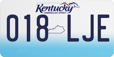 KY license plate 018LJE