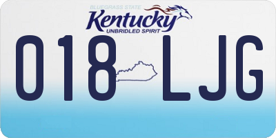 KY license plate 018LJG