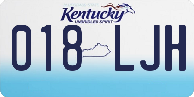 KY license plate 018LJH