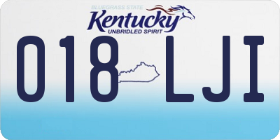 KY license plate 018LJI
