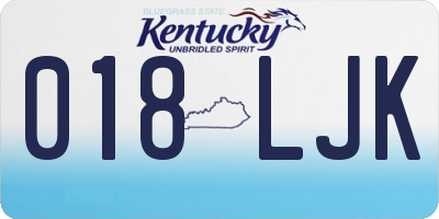 KY license plate 018LJK