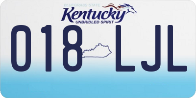KY license plate 018LJL