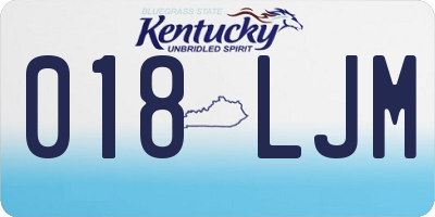 KY license plate 018LJM