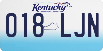 KY license plate 018LJN