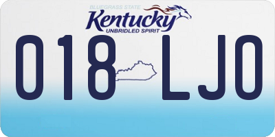 KY license plate 018LJO