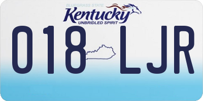 KY license plate 018LJR