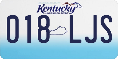 KY license plate 018LJS