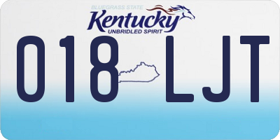 KY license plate 018LJT