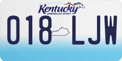 KY license plate 018LJW