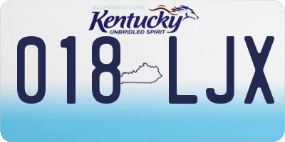 KY license plate 018LJX