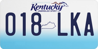 KY license plate 018LKA