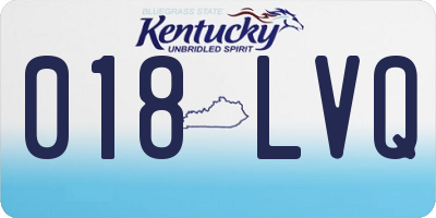 KY license plate 018LVQ