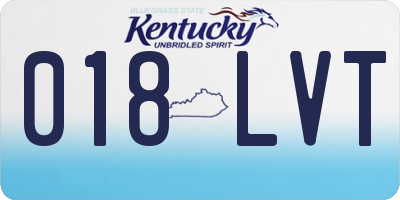 KY license plate 018LVT
