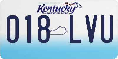 KY license plate 018LVU
