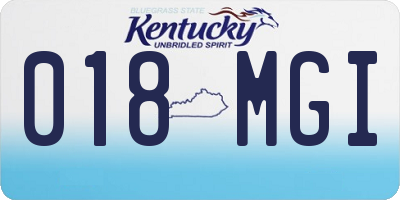 KY license plate 018MGI