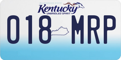 KY license plate 018MRP