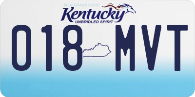 KY license plate 018MVT