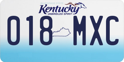 KY license plate 018MXC