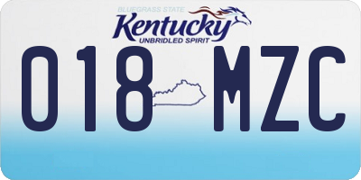 KY license plate 018MZC