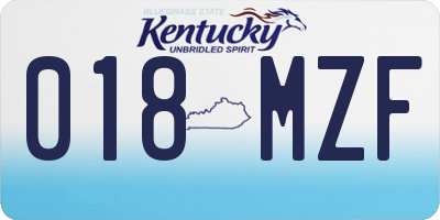 KY license plate 018MZF