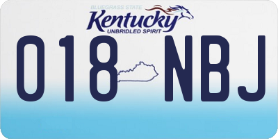 KY license plate 018NBJ