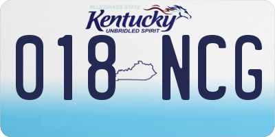 KY license plate 018NCG