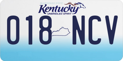 KY license plate 018NCV