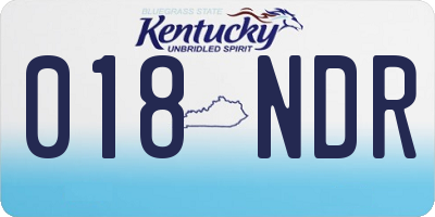 KY license plate 018NDR