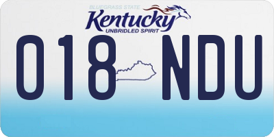 KY license plate 018NDU