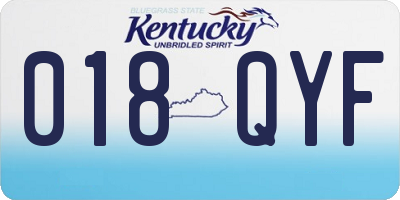 KY license plate 018QYF