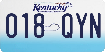KY license plate 018QYN