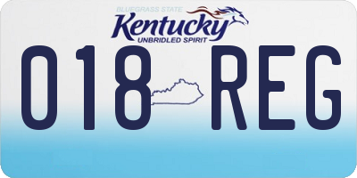 KY license plate 018REG