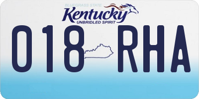 KY license plate 018RHA
