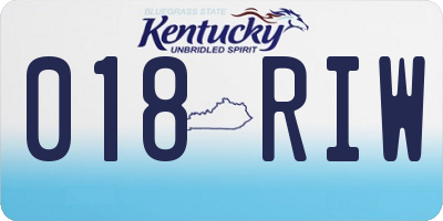 KY license plate 018RIW