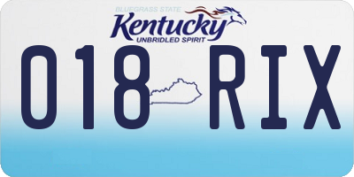 KY license plate 018RIX