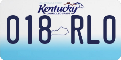 KY license plate 018RLO
