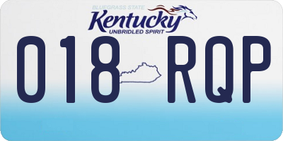 KY license plate 018RQP