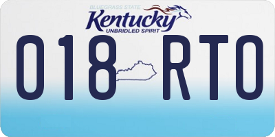 KY license plate 018RTO