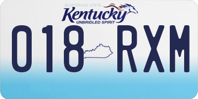KY license plate 018RXM
