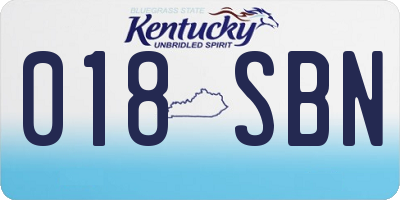 KY license plate 018SBN