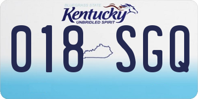 KY license plate 018SGQ