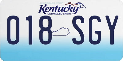 KY license plate 018SGY