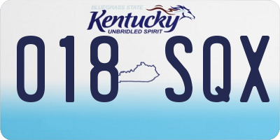 KY license plate 018SQX