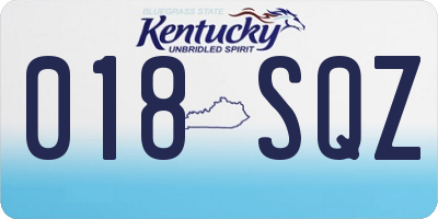 KY license plate 018SQZ