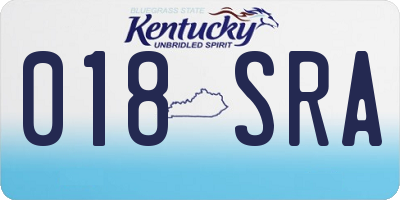 KY license plate 018SRA